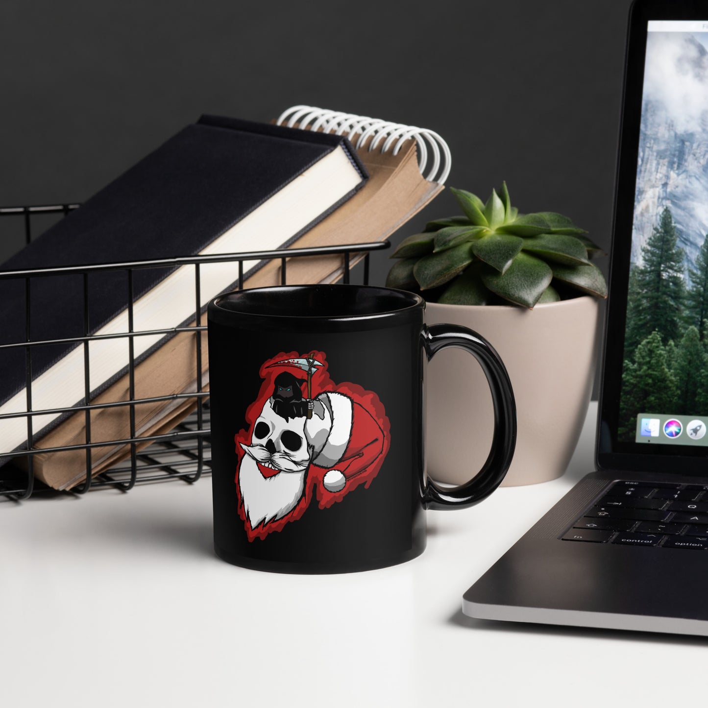 Grim Reaper V Santa - Black Glossy Mug
