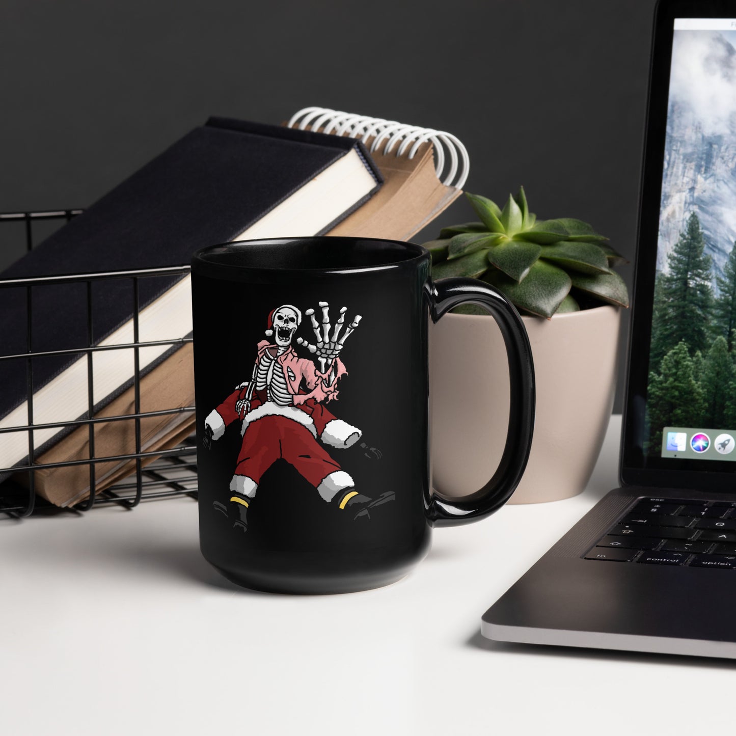 Pop Goes Santa - Black Glossy Mug