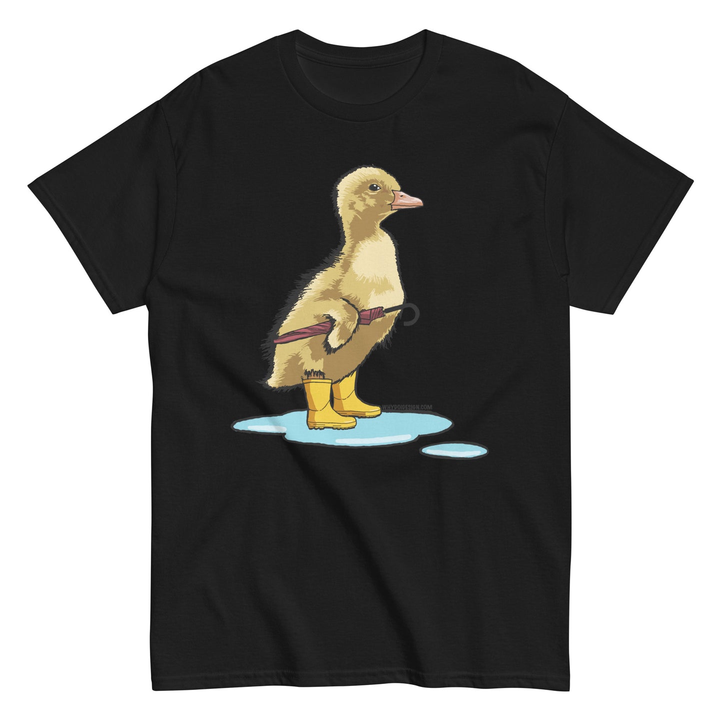 Duckling in the Rain – Cute Umbrella-Ready Duckling - Unisex classic tee