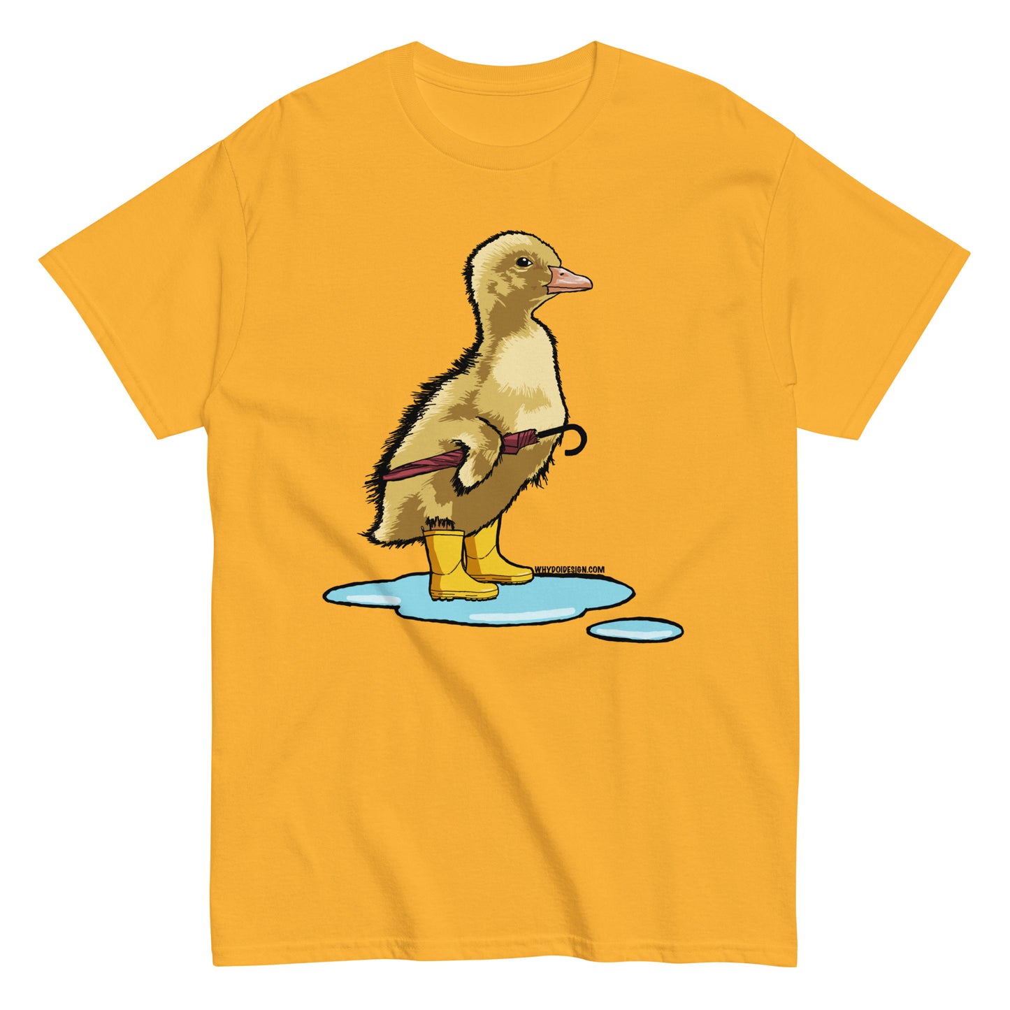 Duckling in the Rain – Cute Umbrella-Ready Duckling - Unisex classic tee