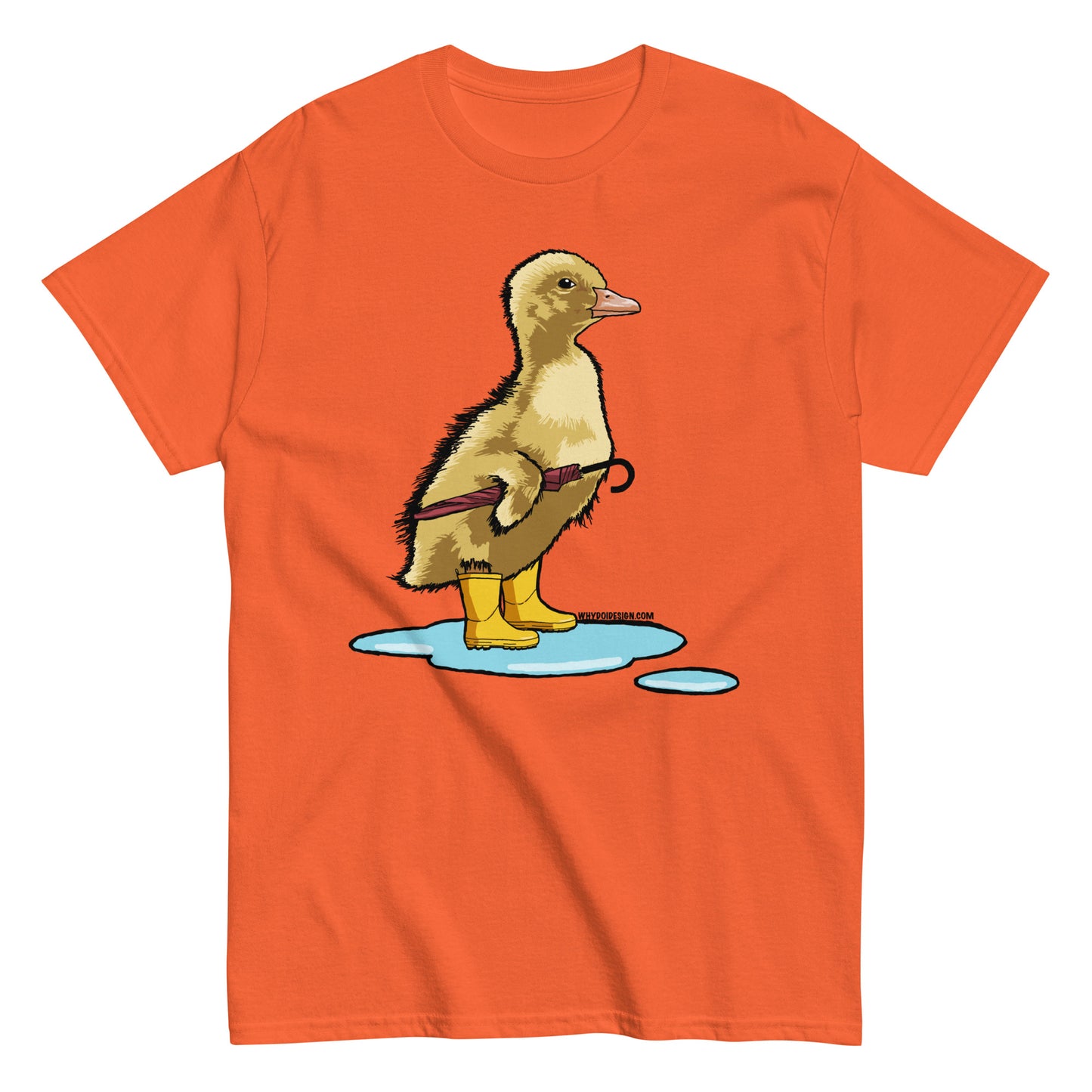 Duckling in the Rain – Cute Umbrella-Ready Duckling - Unisex classic tee