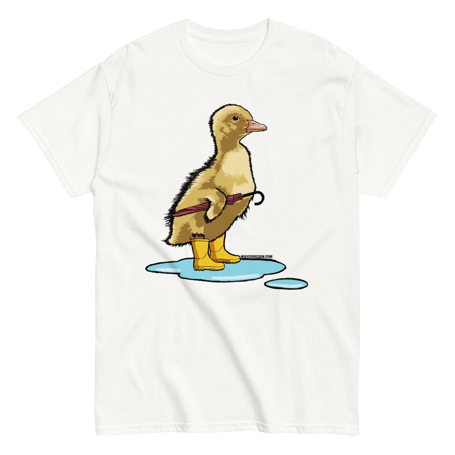 Duckling in the Rain – Cute Umbrella-Ready Duckling - Unisex classic tee