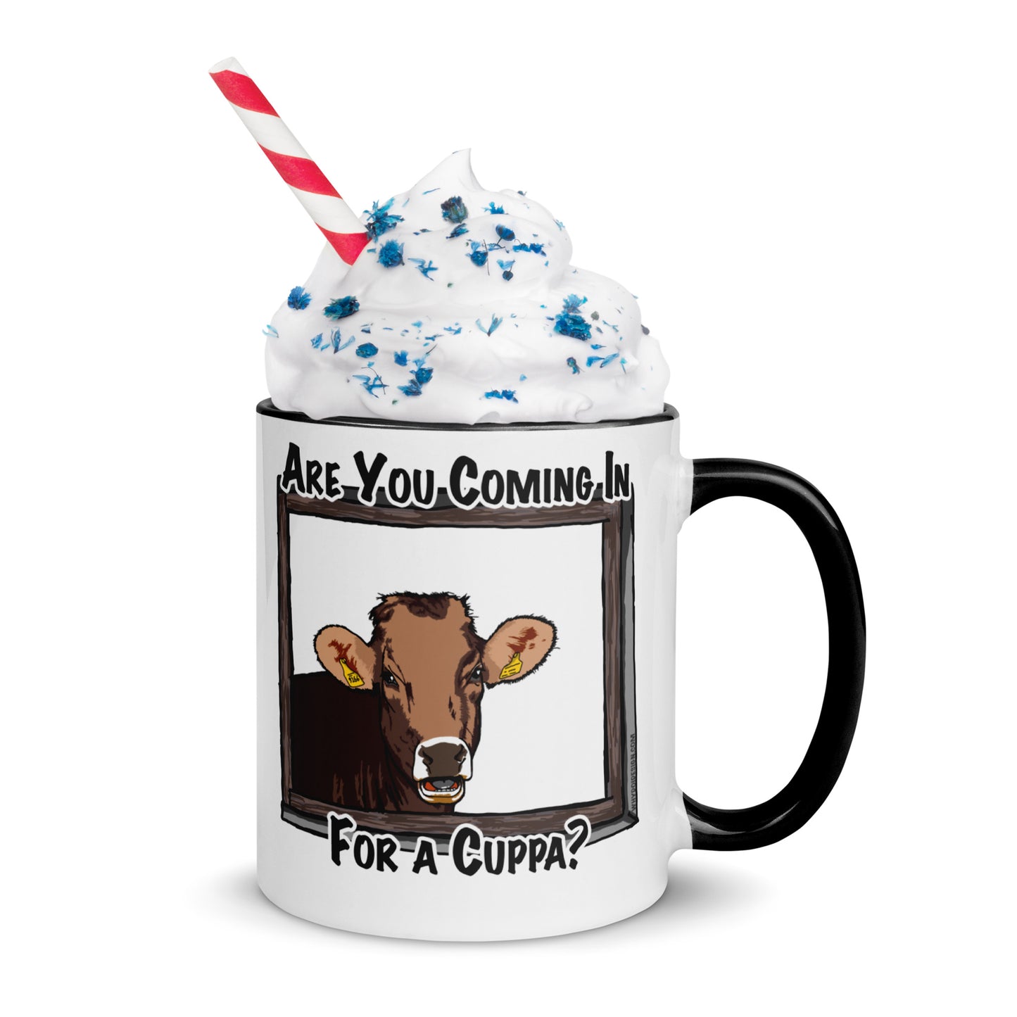 Coming in for a Cuppa? - Mug with Color Inside