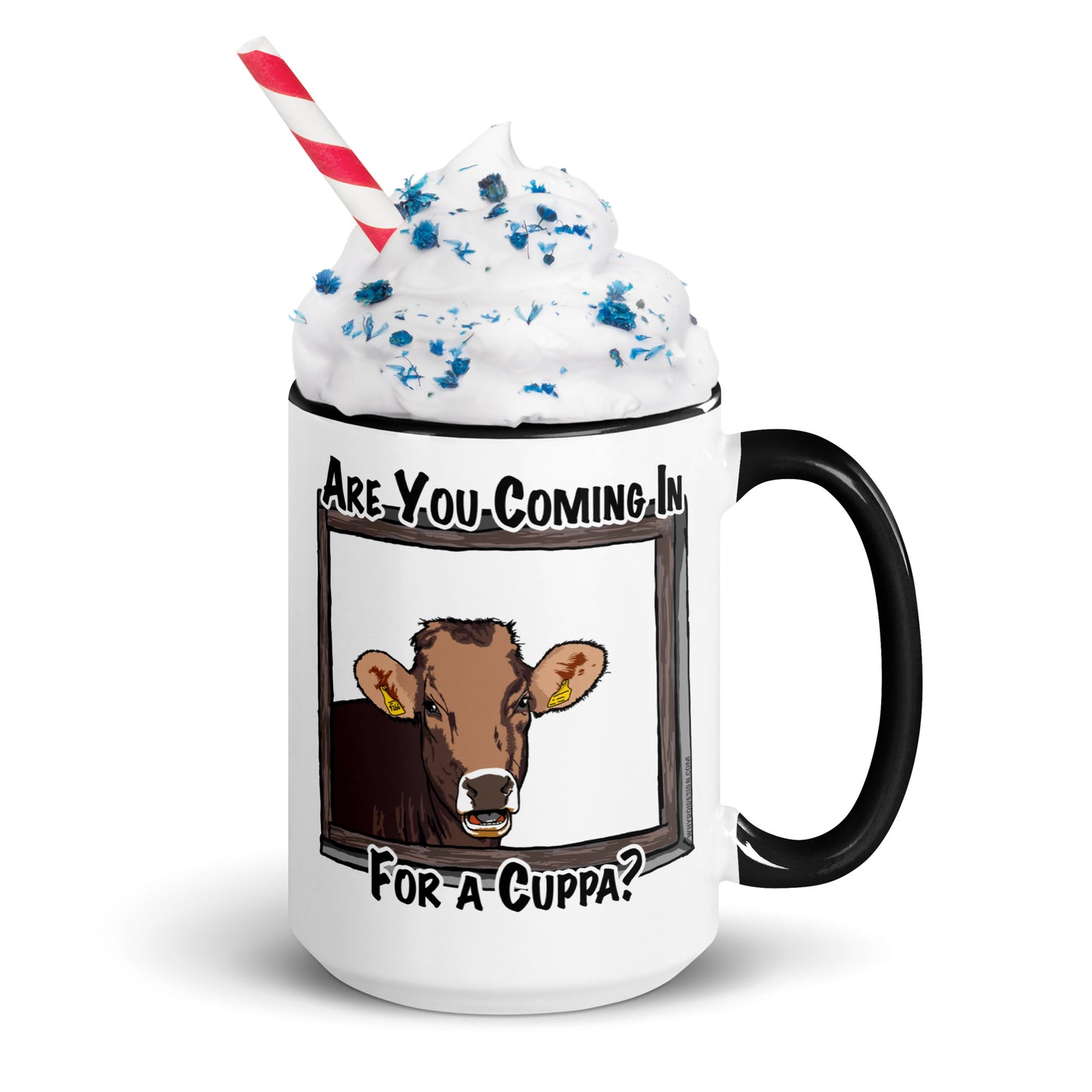 Coming in for a Cuppa? - Mug with Color Inside