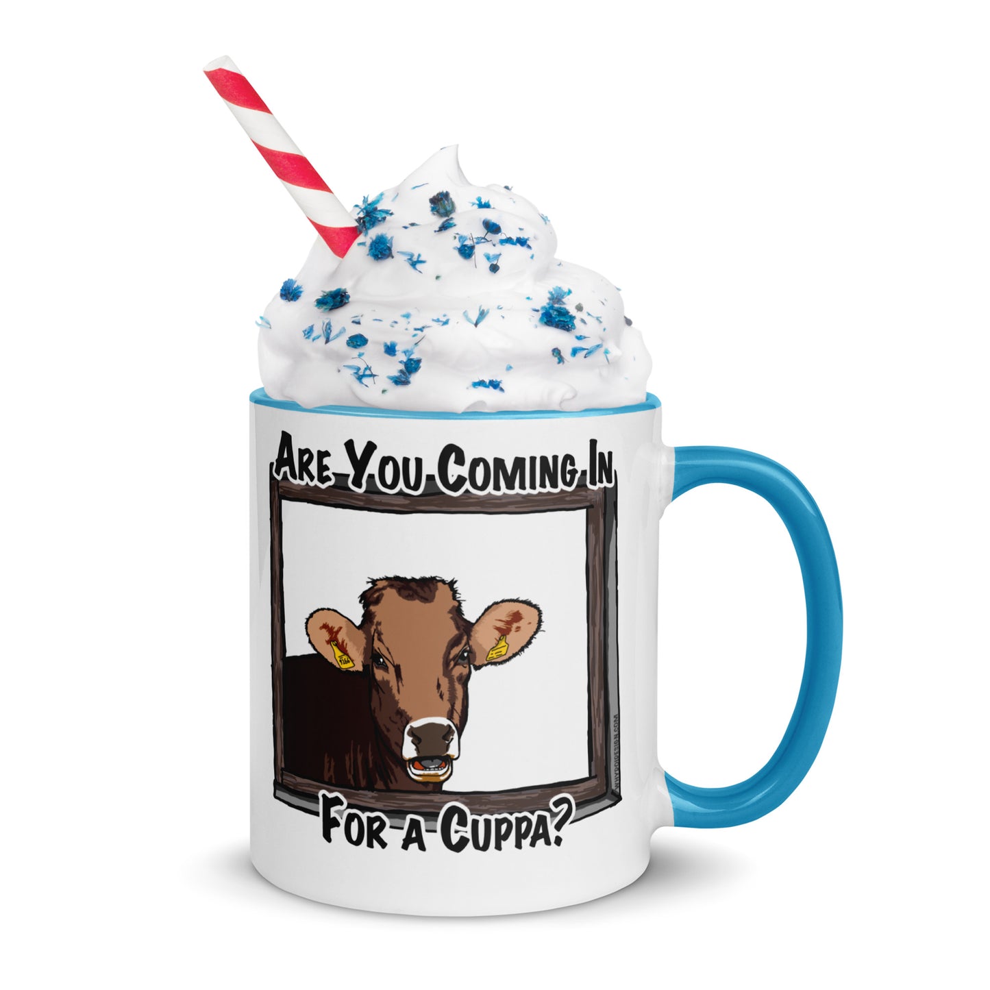 Coming in for a Cuppa? - Mug with Color Inside