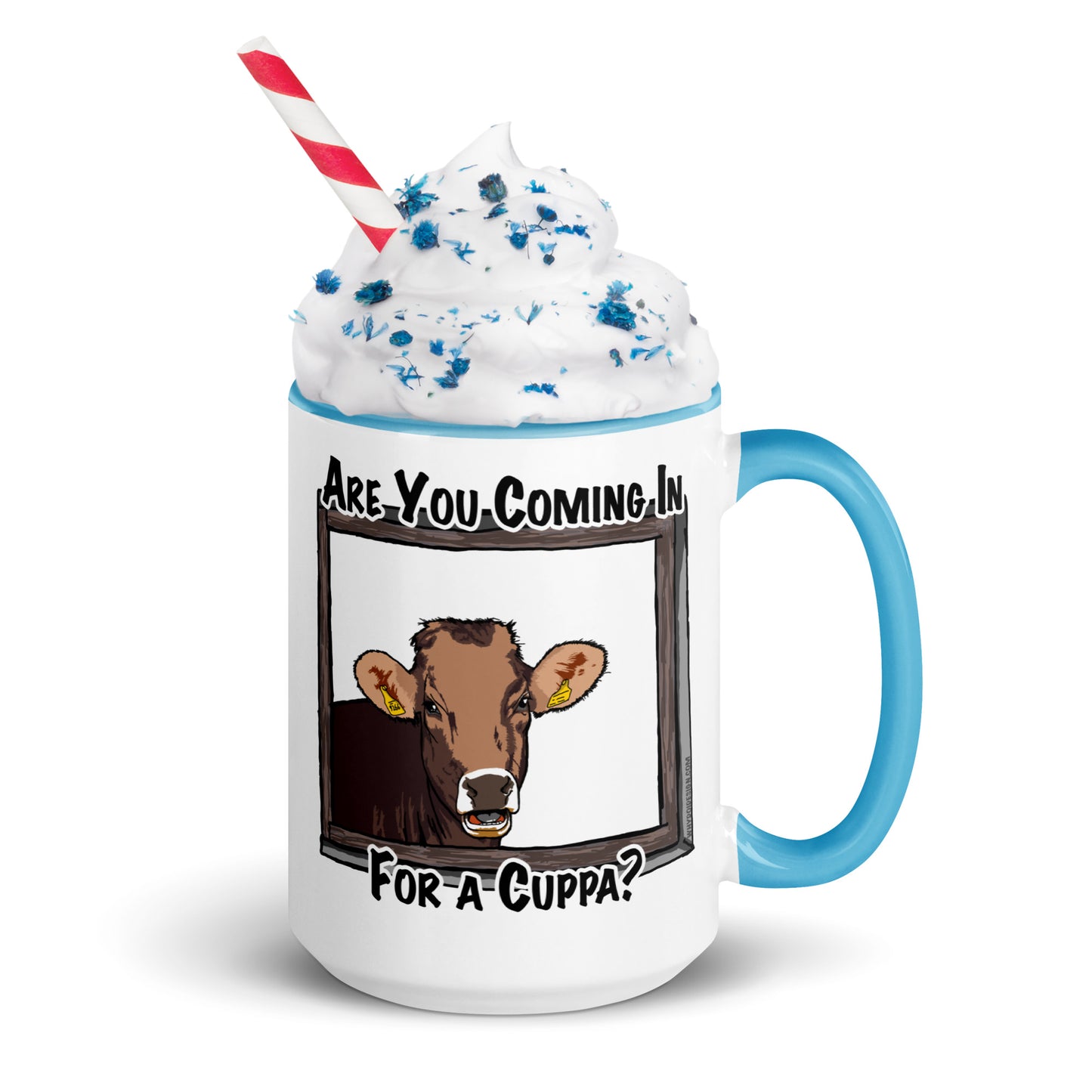 Coming in for a Cuppa? - Mug with Color Inside
