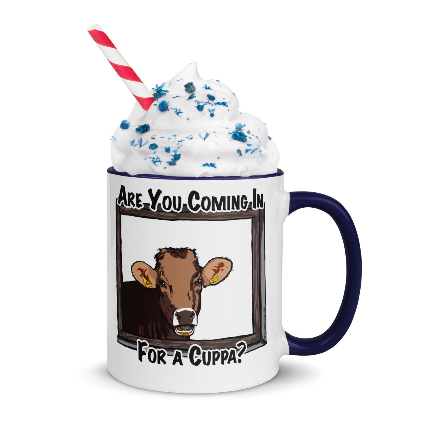 Coming in for a Cuppa? - Mug with Color Inside