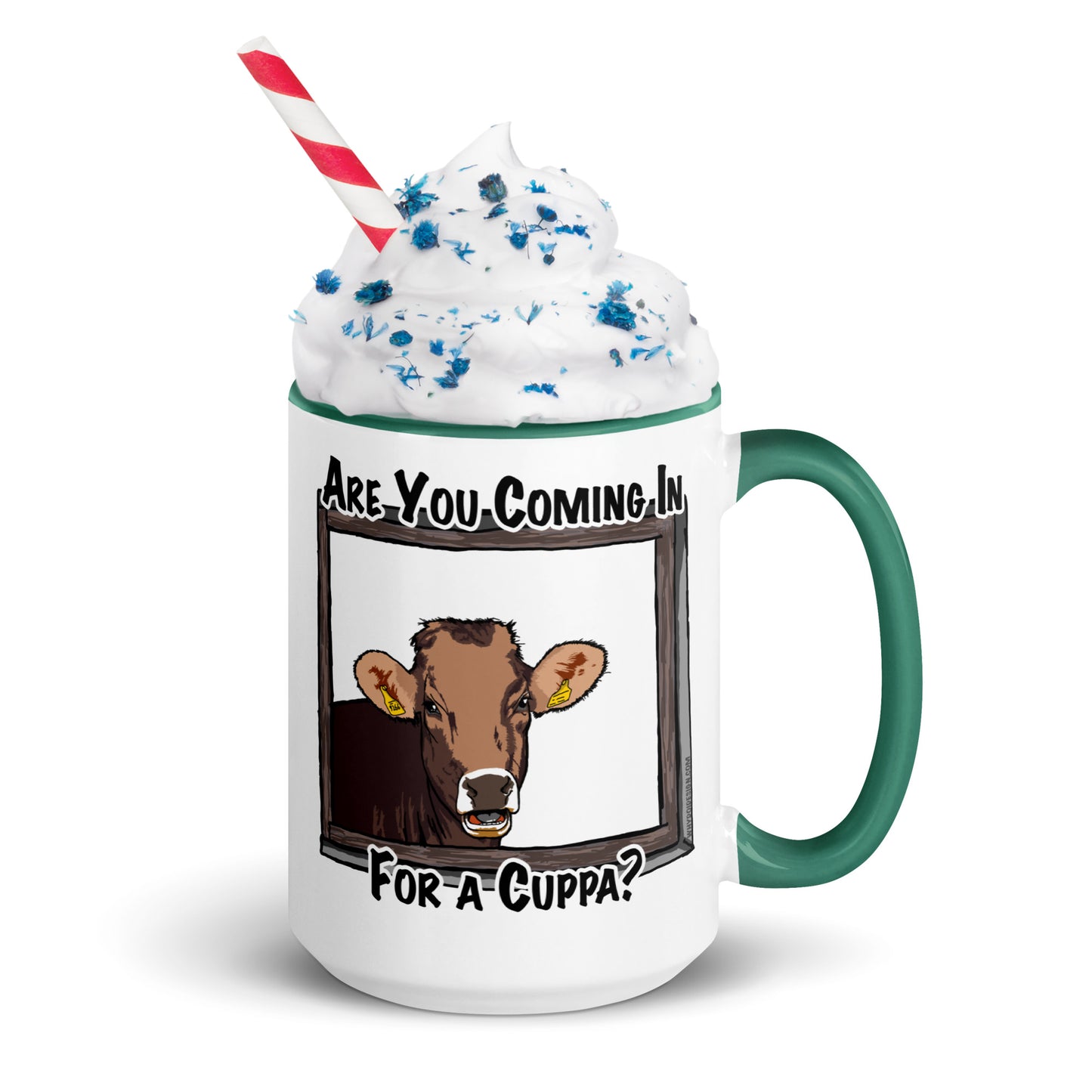 Coming in for a Cuppa? - Mug with Color Inside