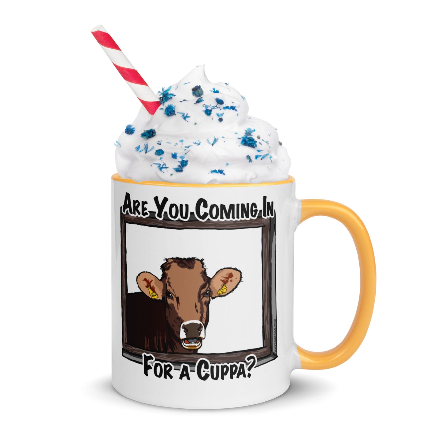 Coming in for a Cuppa? - Mug with Color Inside