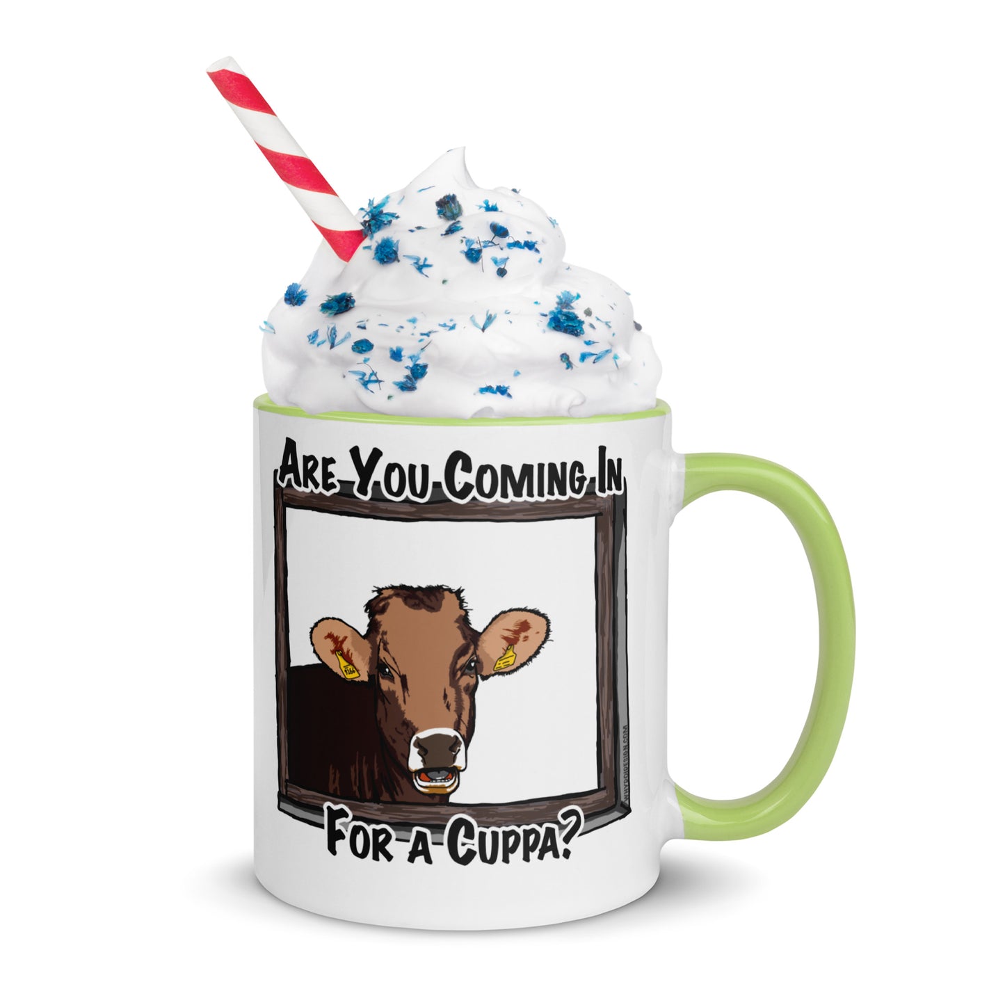 Coming in for a Cuppa? - Mug with Color Inside