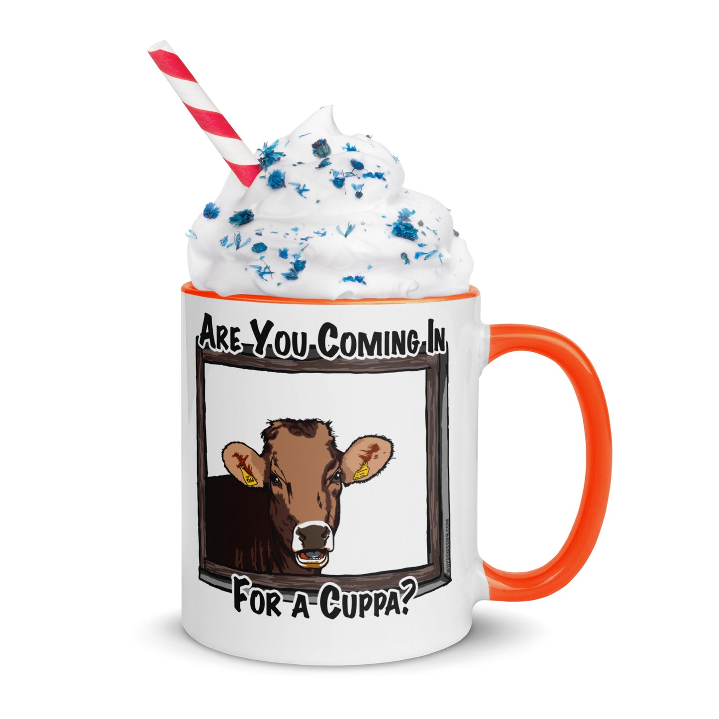 Coming in for a Cuppa? - Mug with Color Inside