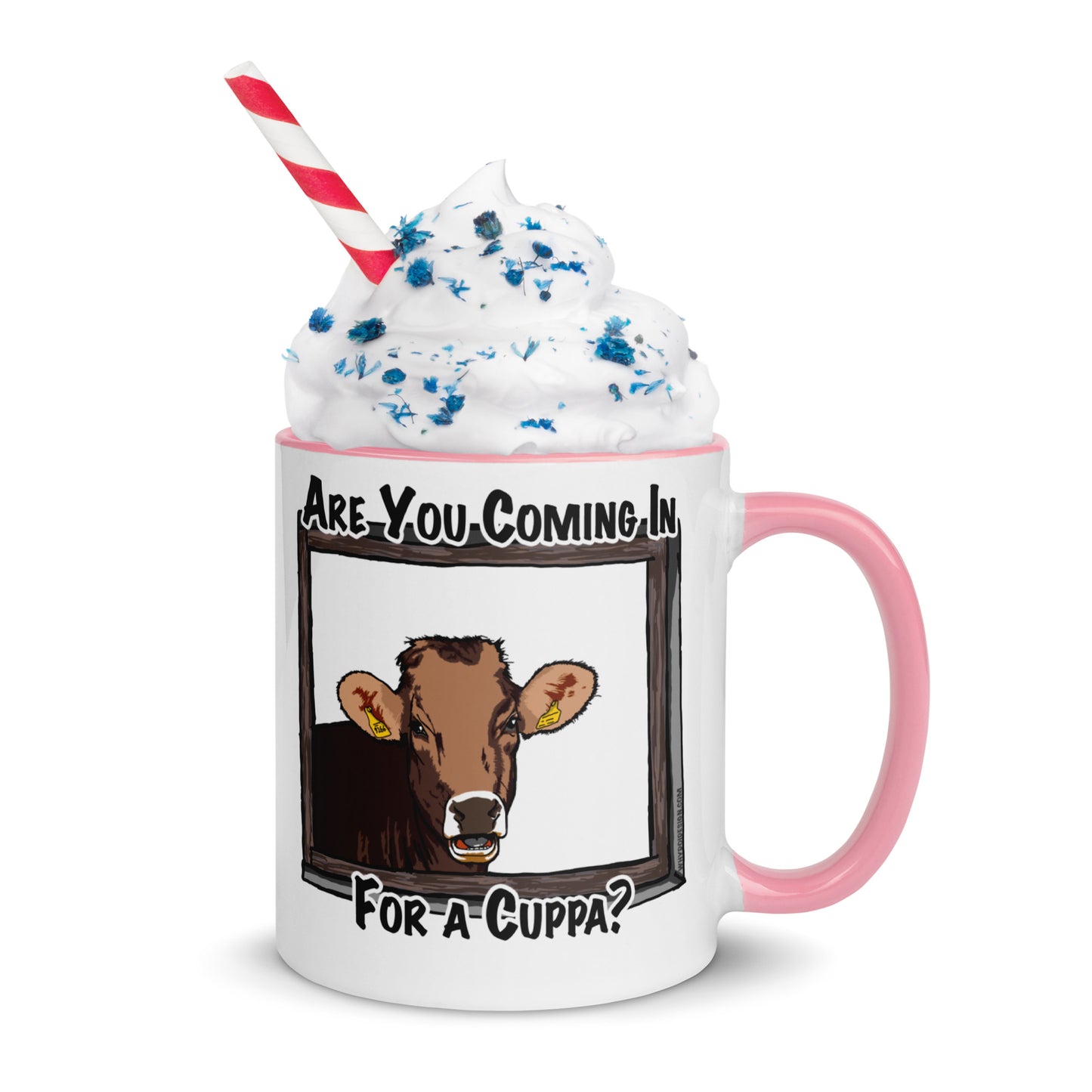 Coming in for a Cuppa? - Mug with Color Inside