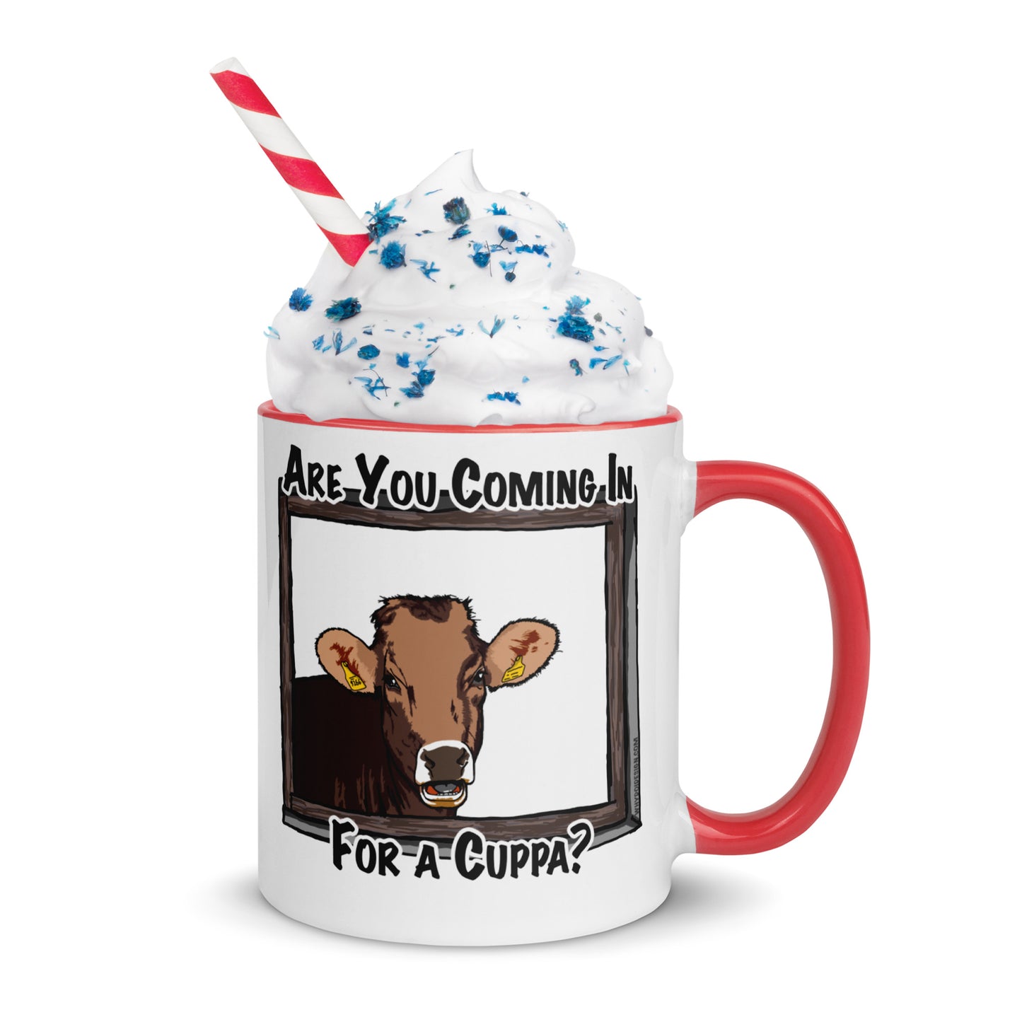 Coming in for a Cuppa? - Mug with Color Inside