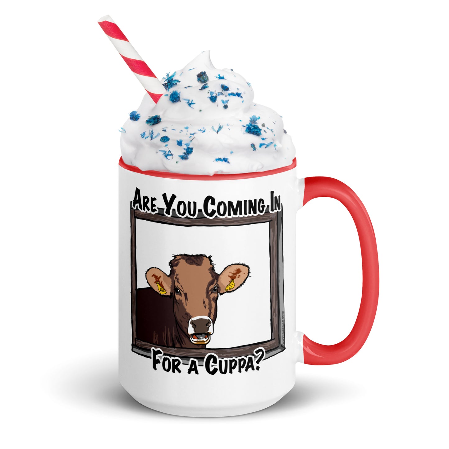 Coming in for a Cuppa? - Mug with Color Inside