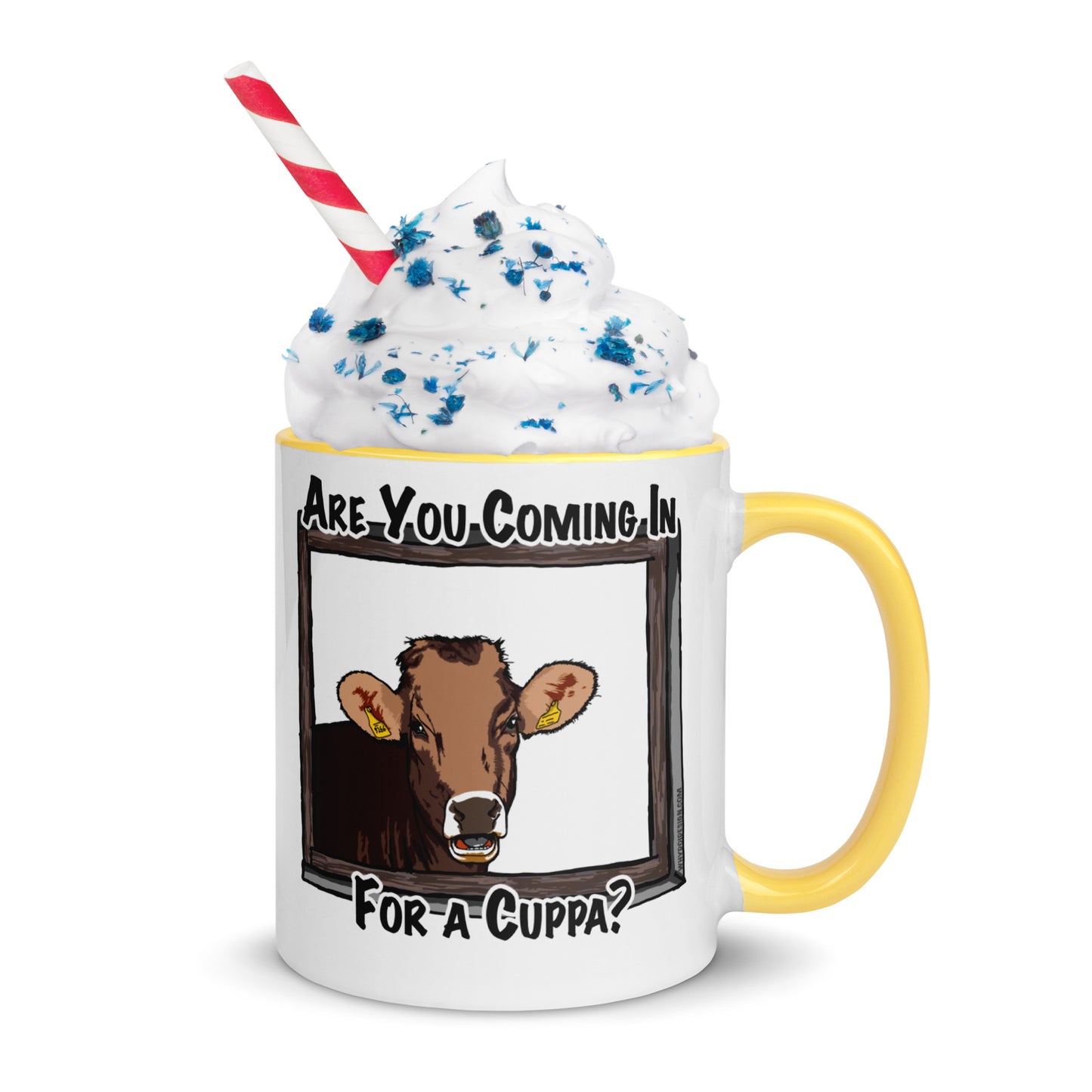Coming in for a Cuppa? - Mug with Color Inside