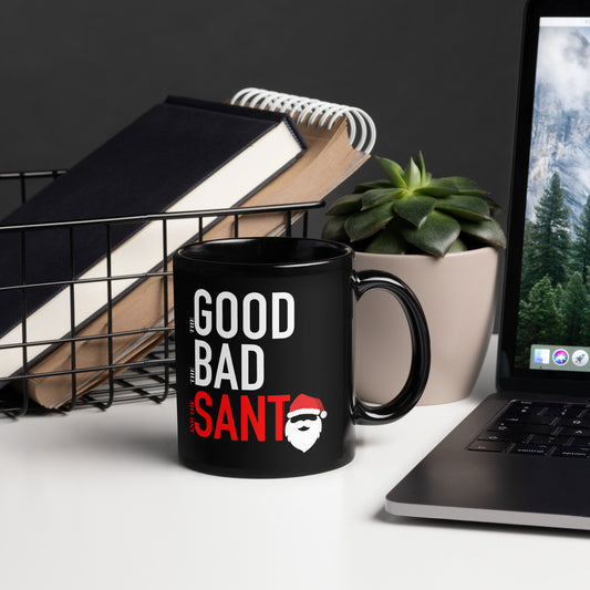 The Good The Bad The Santa - Black Glossy Mug