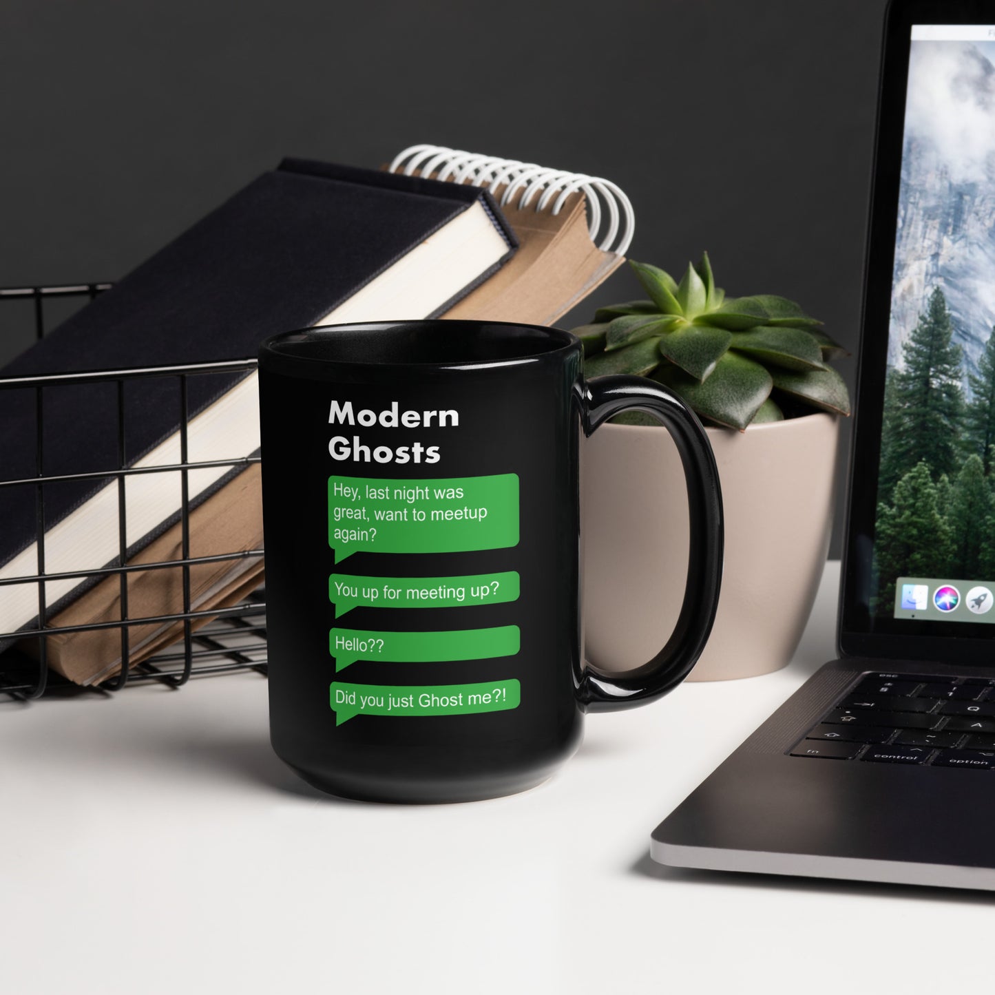 Modern Ghosts - Black Glossy Mug