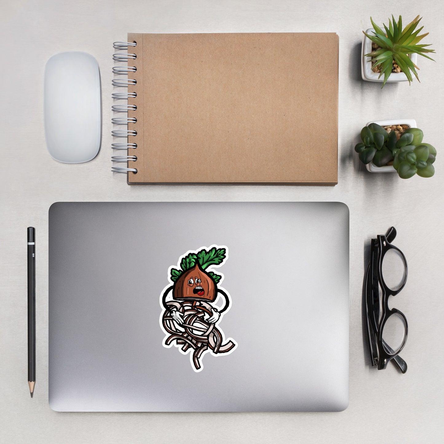 Onion Trying to Hold It Together - Bubble-free stickers