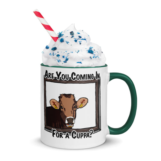 Coming in for a Cuppa? - Mug with Color Inside