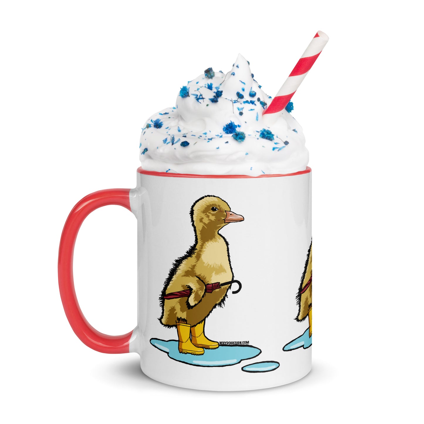 Rainy Day Duckling - Mug with Color Inside