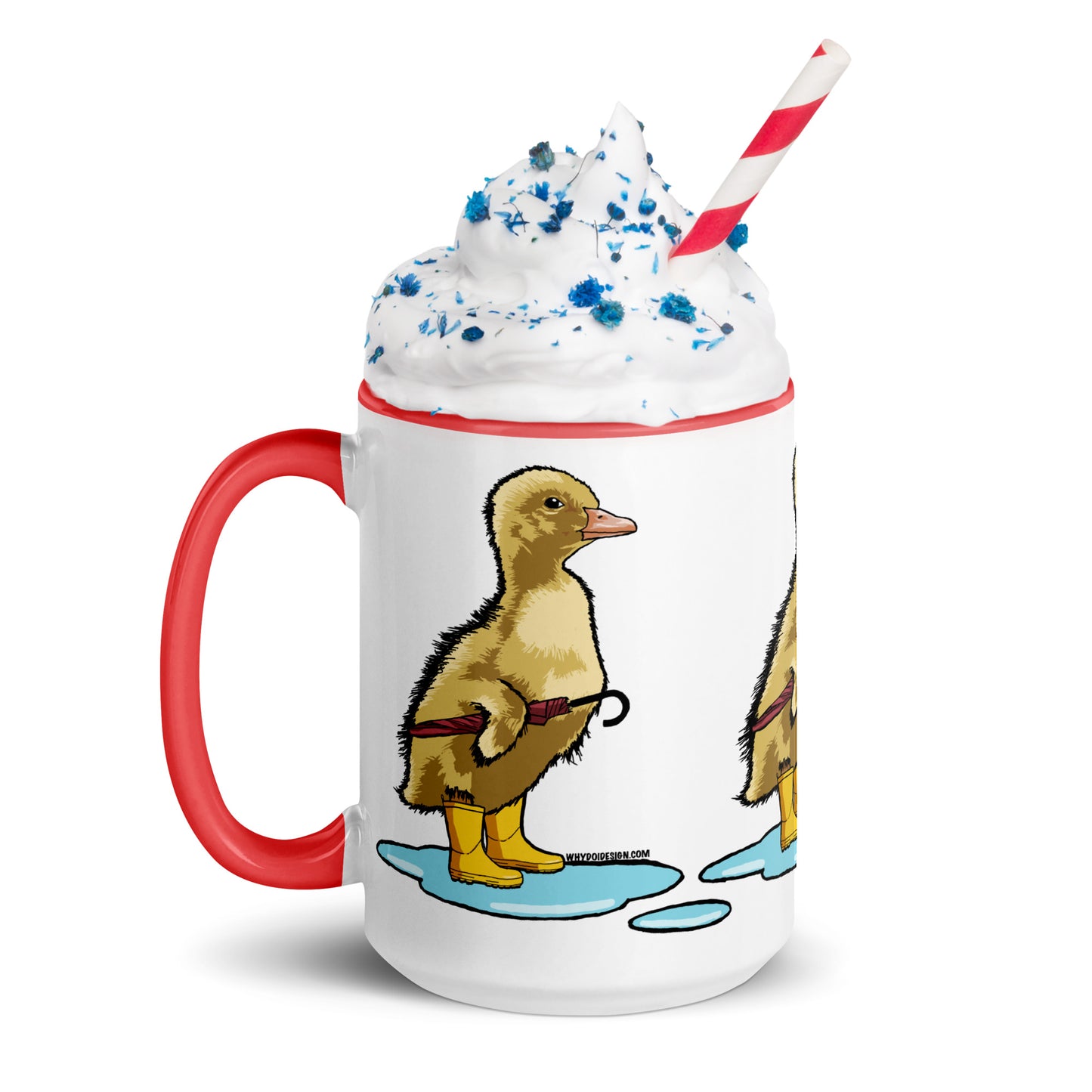 Rainy Day Duckling - Mug with Color Inside